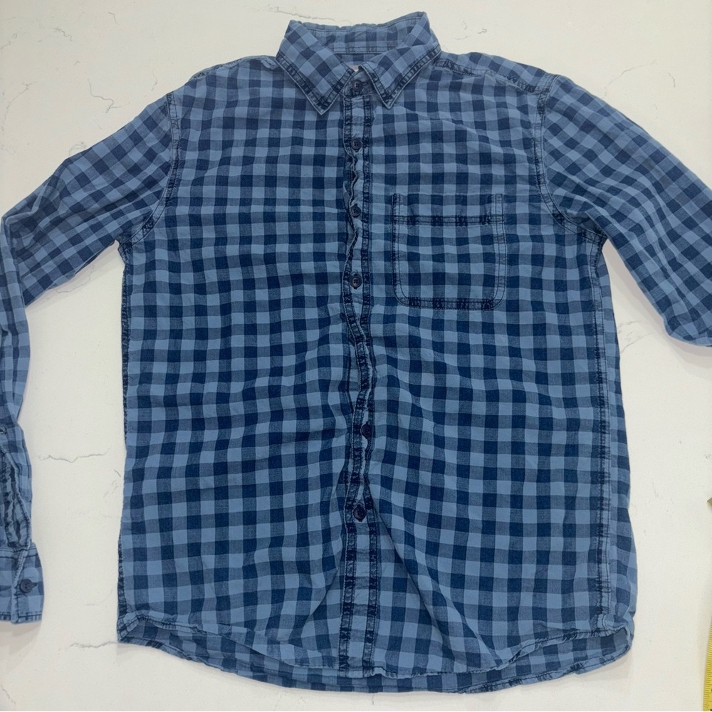 American Eagle Women's Blue Plaid Shirt - XS, Super Soft